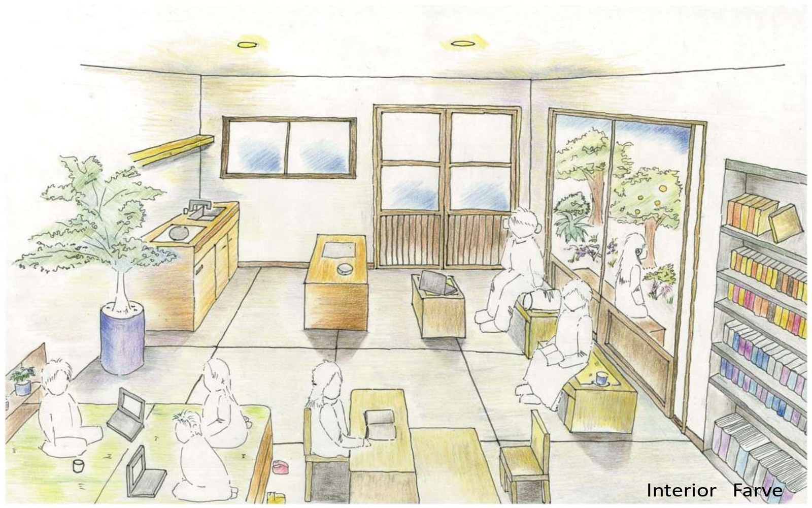 Interior Farveの手描きパース